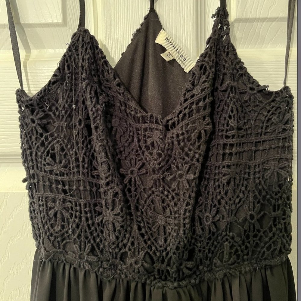 Summer Black Maxi Dress with Crochet (Small)